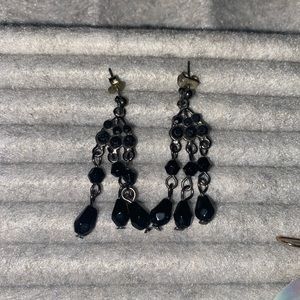 Black beaded earrings